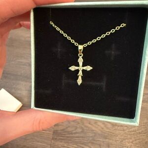 Women’s Gold Cross Necklace New in Box